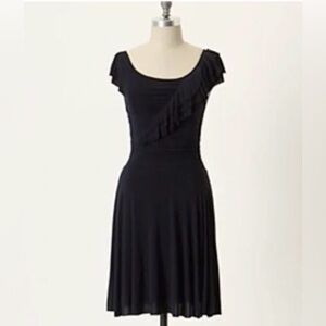 Anthropologie Bailey 44 Rushing Ruffles Navy Dress Sz Small